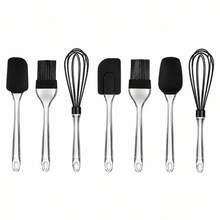 3-Piece Baking Set With Silicone Spatula, Pastry Brush And Whisk, Kitchen Utensils With Transparent PS Plastic Handle For Baking And Cooking - 無色 - 查看 7