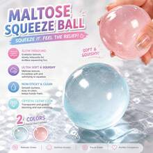 Non-Rebounding Transparent Crystal Ball Squeeze Toy, Soft TPR Stress Relief Ball, Malleable Sensory Squishy Toy, Adult Office Desk Decor, Fun Birthday Gift - Multicolor - View 3