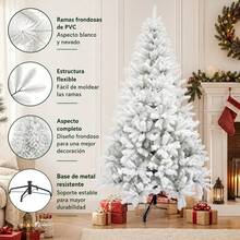 White Artificial Christmas Tree 240cm With 1200 Branch Tips And Metal Base, Large 135x240cm Holiday Indoor Decoration - 白色 - 查看 7