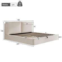 Bed Frame Beige 231 X 196 X 105 Cm - 米色 - 查看 6