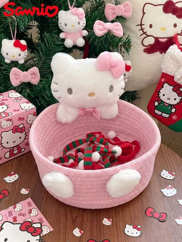 Hasbro 1pc Pink Cute Storage Basket, Cute Cosmetic And Desktop Toy Organizer Box, Desktop Bedroom Decor, Birthday Gift, Pink (The Special Weaving Craft Of This Product Is Not Rough)