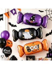 Halloween Mini Balloons With Sticks, Pumpkin Skull Ghost Fun Shaped Balloons, Kindergarten Activity Decoration - View 3