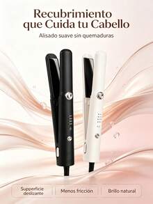 Hair Straightener With 4 Adjustable Temperatures, Protective Ceramic Coating, Frizz-Free, Compact Design For Daily Styling, Available In Black And White - Hair Straightening Kit - View 6