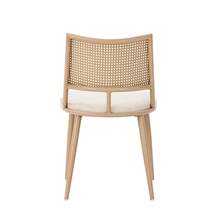 2 Esszimmerstühle,PU-Sitz,Rattan-Rückenlehne,Wohnzimmer,Schlafzimmerstuhl,Beige - 米色 - 查看 8