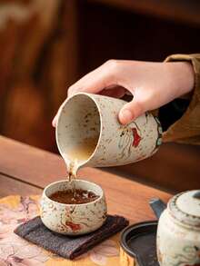 2pcs/1pc Vintage Ceramic Cup, Dunhuang Flying Apsaras Red Tea Cup, Ceramic Vintage Arhat Master Cup, Personal Tea Cup, Water Cup, Gift Cup, Suitable For Home Use, Gift, Party - Multicolor - View 5
