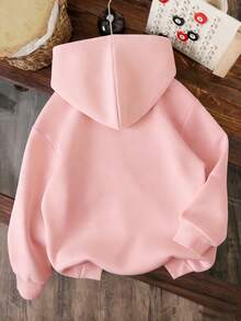 Tween Girl Cartoon Dog Print Sweatshirt, Loose Pullover Sweatshirt Top, Y2K Girls College Style Clothing, Autumn/Winter - Pink - View 4