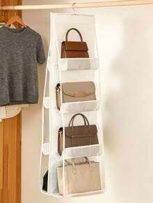 1/2 buah Organizer Tas Tangan Multi-Lapisan 6/8 Grid dengan 8 Kantong - Rak Penyimpanan Gantung Lipat dari Kain Oxford, Organizer Lemari Hemat Ruang untuk Tas Tangan, Dompet, dan Aksesoris, Desain Hitam dan Abu-abu Tahan Lama, Sempurna untuk Natal, Halloween, Thanksgiving, Organizer Penyimpanan Dompet, Rak Aksesoris, Penampilan Elegan, Struktur Kokoh, Kembali ke Sekolah - MultiWarna - View 11