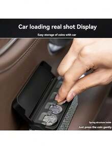 Rhinestone Car Coin Holder, Suitable For Most Cars And Trucks, Car Accessory Storage Box, Euro Coin Storage Box, Compact Car Coin Holder/Applicable, Convenient Mini Storage Box, Creative Storage, Easy To Put In And Take Out, Mini Car Coin Storage Box/Center Console Storage Box And Remote Control Storage Box/Suitable For Most Cars And Trucks/Space-Saving Multi-Function Storage Box/Essential Accessory For Commuting And Road Trips, Teacher's Day Gift, Back To School, Halloween, Christmas Gift - Multicolor - View 9