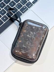 光滑亮片高級奢華數據線充電器收納袋 耳機收納盒 防摔拉鍊包創意款 - 彩色 - 查看 6