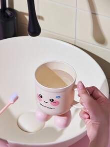 Home Toothbrush Cup Student Dorm Mouthwash Cup Couple Toothbrush Holder Bathroom Toothpaste Storage Box Back To School Supplies Bathroom Decor Accessories - A - View 2