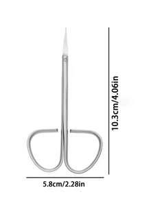 1pc Professional High-Quality Stainless Steel Cuticle Scissors, Multi-Function Beauty Scissors, Ultra-Fine Curved Blade Design, Precise Trimming Of Cuticles, Eyebrows, Eyelashes, And Removing Dry Skin, Hangnails During Manicure And Pedicure, Suitable For Home And Nail Technician Use - Multicolor - View 6
