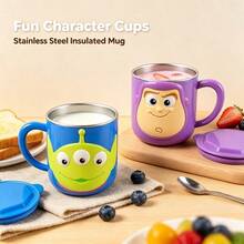 Disney Buzz Lightyear 3D Stainless Steel Inner Cup With Handle And Lid, Beverage Coffee Cup With Measurement Lines, Classic Toy Story, Alien Pattern Design, Easy To Clean Cup, Ideal Birthday Gift, Back To School Gift - Multicolor - View 5