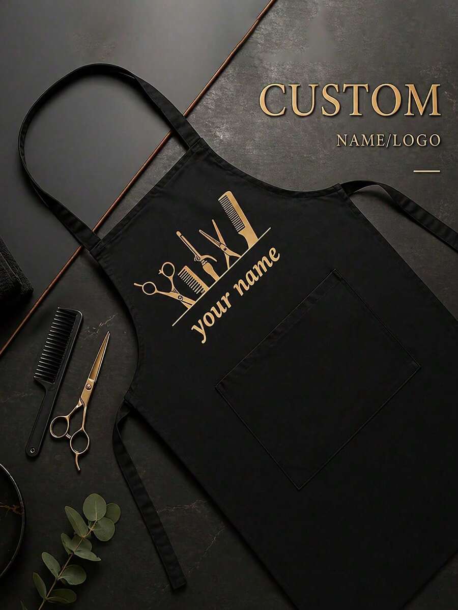 Personalized Apron, Customizable Name Or Text, Men's Custom Apron, Women's Personalized Apron With Pockets, Father's Gift, Mother's Birthday Gift - Multicolor - View 1