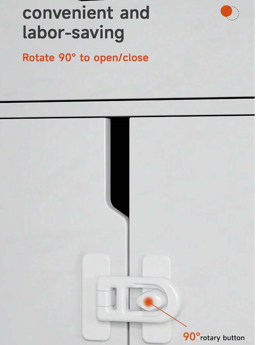 White Home Door Lock Replacement Parts 4-Piece Set, Suitable For Refrigerator, Microwave And Drawer Locks, No Drilling Required, Easy To Install, Suitable For Lock Replacement, Stylish And Convenient.