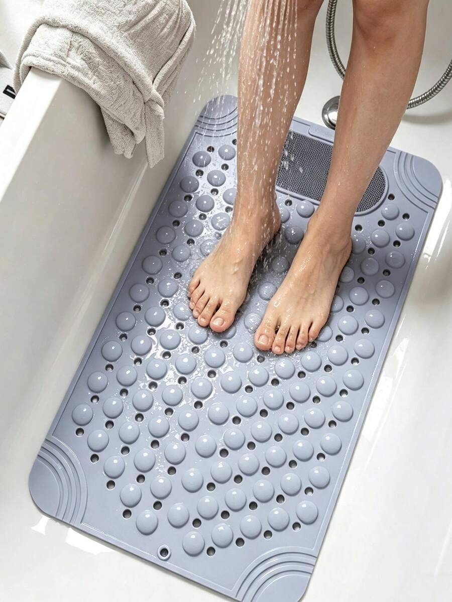 1pc Non-Slip Massage Bathtub Mat - Shower Suction Cup Mat, Bathroom Safety Mat, Suitable For Home Toilet, Non-Slip Safety Design, Rectangular Shower Mat And Bathroom Anti-Slip Mat - Multicolor - View 1