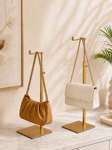1/2/3pcs Stainless Steel Anti-Rust Adjustable Height Bag Hanger, Multi-Function Storage Rack For Bags, Jewelry, Necklaces, Space-Saving For Closet, Vanity, Boutique, Durable For Home & Commercial Use - 7-head Bending Of Round Inner Rod - View 6