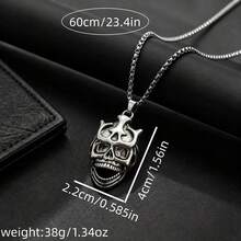 6 Pieces / Set, Men's Retro Coptic Cross Pendant Necklace Set, Stainless Steel Multifunctional Neck Jewelry, Elegant Accessories. - Ancient Silver - View 7