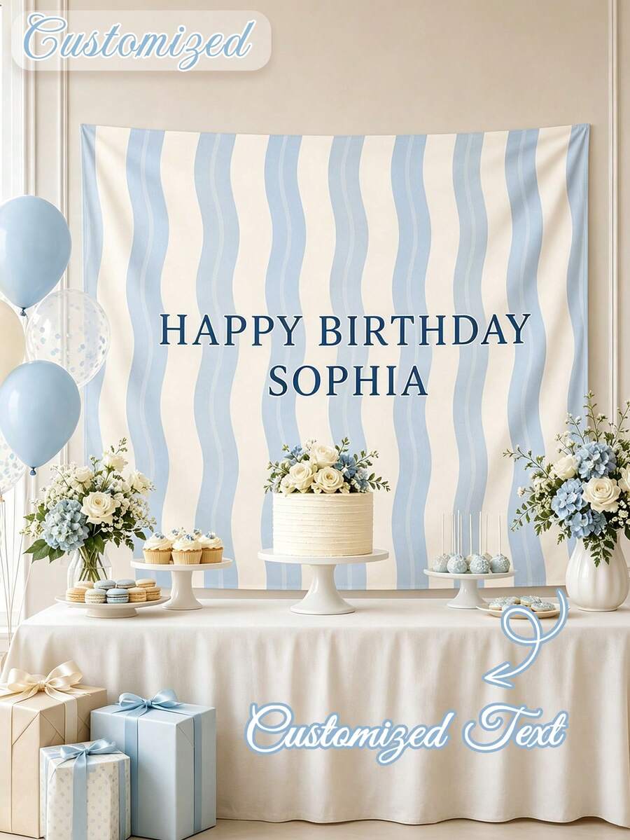 Customized Background Banner, Suitable For Indoor Wall Decoration, Birthday Wedding Holiday Party Fabric, Home Garden - Multicolor - View 1