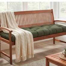 100x50 Cm Luxury Bench Cushion – Extra Soft, Comfortable Padded Seat For Benches" - Olive Green - View 3