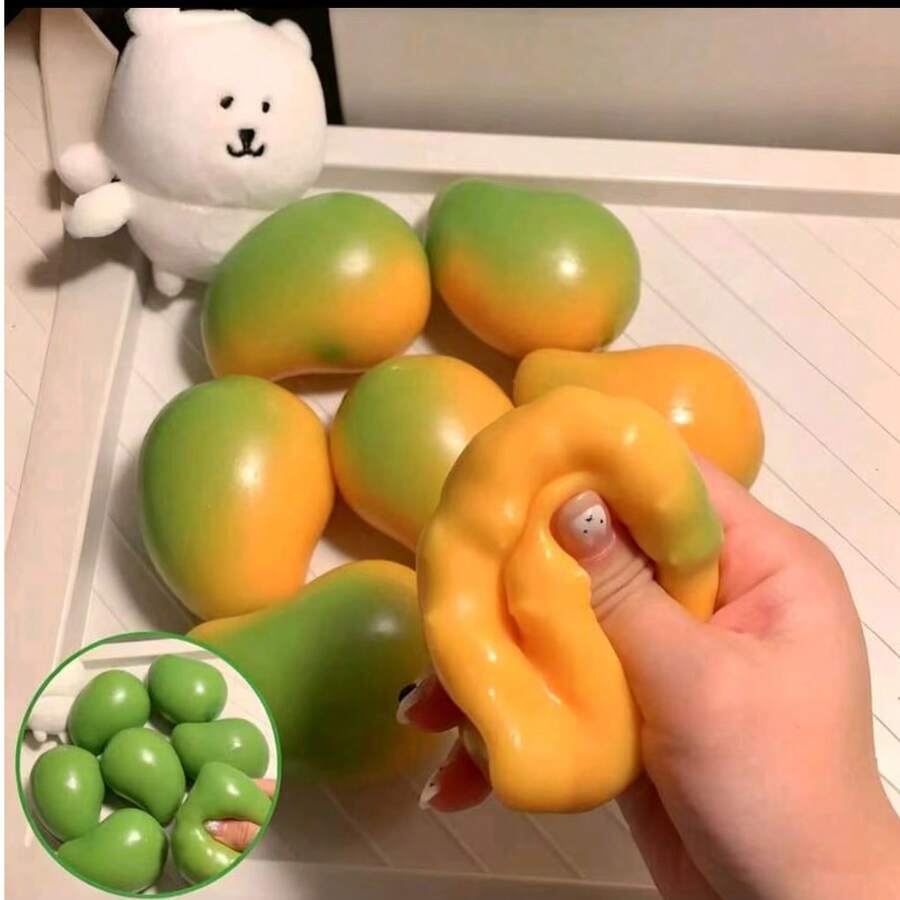 Mango Squeeze Toy Color-Changing Slow Rebound Stress Relief Toy Creative High-Tech Venting Ball Anti-Stress Gadget - 彩色 - 查看 1