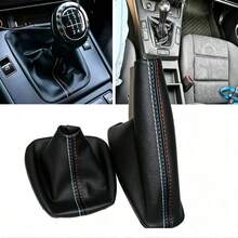 Gear Shift Knob Cover And Handbrake Lever Cover Made Of Artificial Leather For BMW E30 E36 E34 E46 Z3 Manual Transmission - A - View 5