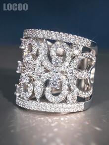 1pc Fashion Cubic Zirconia Ring Women Wedding Engagement Party Jewelry Valentine's Day Gift - 1# - View 6