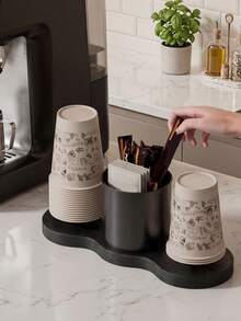 Desktop Disposable Cup Holder, Arranges Disposable Cups, Sugar Sticks And Tea Bags In One Place, Reduces Counter Clutter, Save Countertop Space,Ideal For Home Kitchen, Coffee Corner, Office, Dorm, Small Apartment And Commercial Beverage Counter. - Multicolor - View 12