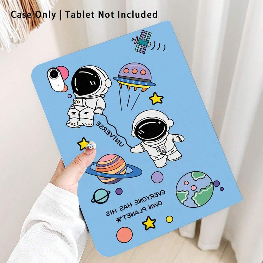1件翻蓋式桌面平板保護殼，附筆槽，太空人、星星、雷達圖案，相容於 Honor 8/9/10/X8/X8A/X9/X8Pro/X9Pro/X9A/ Matepad Pro/Matepad SE 11/Matepad 11 Apple 10th Gen/ 11 2025 (A16) 和 A9 及其他熱門機型 - 款式14 - 查看 1