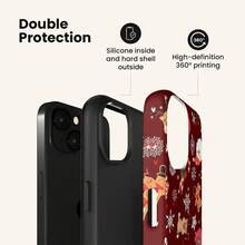 VESPOP Christmas Pattern Phone Case, Thickened 2-In-1 Full Coverage Design, Provides All-Around Protection - For IPhone 18/17/16/15/14/13/12/11 Pro Max/Pro Plus/12 Mini/13 Mini, Compatible With Galaxy S26 S25 S24 S23 S22 S21 Plus Ultra, Compatible With Pixel 8 9 10 PRO - Mixed Color 1 - View 3