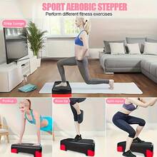 17.7" Stretch Exercise Step Platform | 2-Speed Adjustable Height (3"/5.1"), Home/Office/Indoor Gym Fitness Equipment, Lightweight Space-Saving Balance Training Device, PP Material, Suitable For Daily Aerobic Exercise And Balance Training - Multicolor - View 4