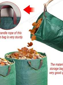 Garden Bag With Handle, Reusable Yard Waste Leaf Bin, Patio Bag, Lawn Trash Container, Durable Laundry Storage Bag - Multicolor - View 4