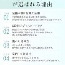薄型フットクッション 5段階フック調整 親指小指クッションパッド 足指セパレーター サンダル・シューズ装着可 就寝時普段使い対応 足指ケア小物 - チェックする 6