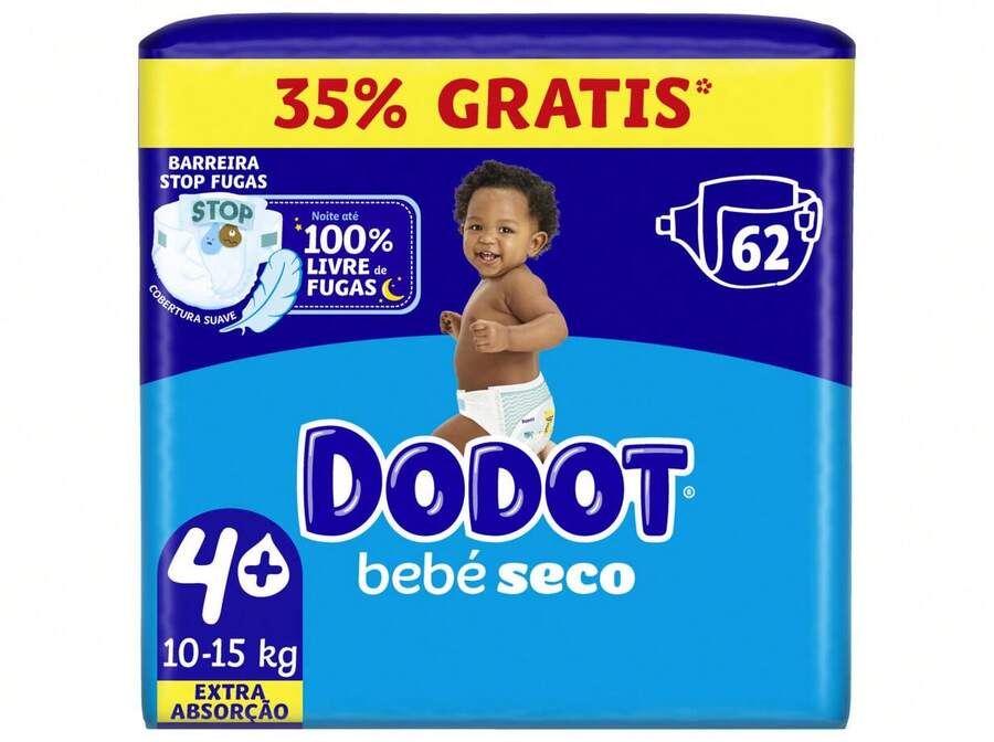 Dodot Bebé-Seco Extra T4+ 10-15kg 62 Un - 62 - View 1