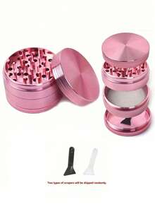 1/2pcs Portable Metal Grinder, Tool Grinder, Cute Design, Better Grip, Kitchen Essential, Cute Aluminum Alloy, Travel Essential, Camping, Durable Metal Grinding Bed, With Anti-Slip Knurled Cap - Multicolor - View 9