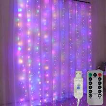 1pc Curtain Light, LED Fairy Lights With Remote Control, 8 Modes, USB Powered, Suitable For Bedroom Window Indoor String Lights, Christmas, Party, Wedding, Holiday Lighting Decoration - USB Curtain Light - View 15
