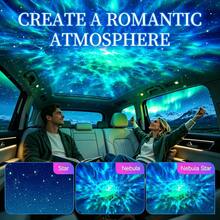 2合1星空投影燈小夜燈，USB星空投影機，亮度可調，迷你LED投影燈，適用於臥室天花板牆面房間裝飾 - 彩色 - 查看 2