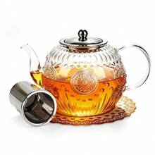 Glass Teapot With Infuser, 1500ml Borosilicate Glass Tea Kettle With Stovetop Design, Loose Leaf Tea Pot For Blooming Herbal Tea, Heat Resistant Tea Maker With PVC Trivet - View 9