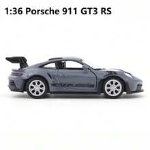 Burago Model Mobil Die-Cast Porsche 911 GT3 RS Skala 1:36 Abu-abu dari Paduan Seng, Mainan Model Kreatif/Ornamen, Cocok untuk Koleksi Remaja dan Dewasa, Dapat Digunakan sebagai Dekorasi Meja, Hadiah Liburan Sempurna - Grey - View 5