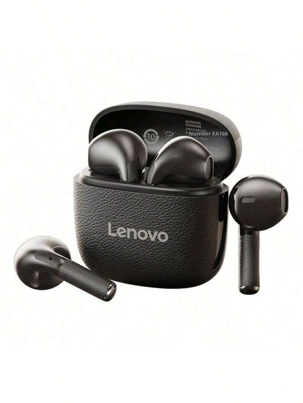 Lenovo Earphone Bluetooth 5.4 EA166: Suara Berkualitas Tinggi, Peredam Kebisingan Cerdas untuk Panggilan Jelas, Tahan Air & Keringat IPX5, Latensi Sangat Rendah