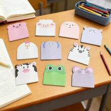 30pcs/Book Cute Animal Shaped Blank Stickers Cartoon Cute Cat Note Cards Memo Paper Notebook School Office Stationery Supplies - 30 Sheets/book - View 9