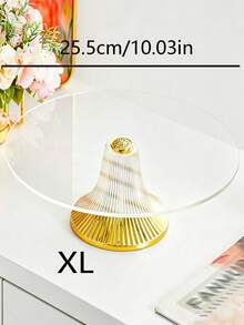 1pc Acrylic Round Tray, Cake Display Stand, Dessert Rack, Cupcake Holder, Snack Tray, European Style Storage Plate, Jewelry Display Stand, Platter, Gold Display Rack, Figurine Display Stand, Coffee Cup Base, Reusable Smooth Rack, Wedding Party Holiday Display, Smooth High-Foot Tray, Party Tableware Event Celebration Smooth High-Foot Tray, Reusable, Multi-Purpose Display Stand, Wedding Supplies - A - View 7