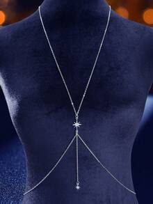Women's Decorative Body Chain Suitable For Daily Wear - Silver - View 3