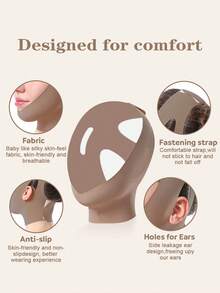 1 Women's Face Mask, V-Shape Lifting Face Band, Face-Lifting Mask, Sleep Chin Strap, Breathable And Gentle On The Skin, Suitable For Everyday Wear - Multicolor - View 5