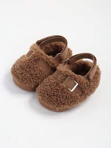 Warm Cozy Infant Slippers Infant Unisex Infant Warm Cotton Anti-Slip Soft Sole First Walkers Shoes - Brown - View 1