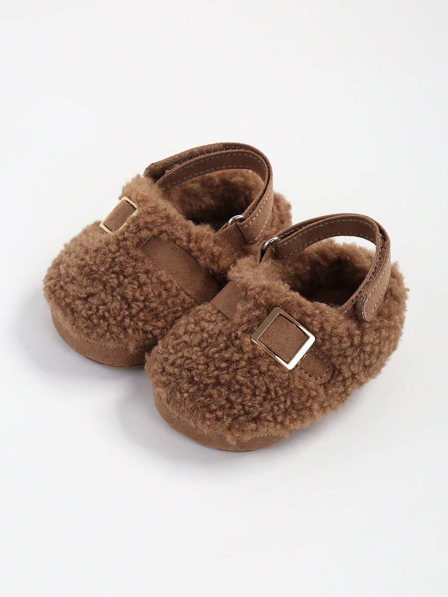 Warm Cozy Infant Slippers Infant Unisex Infant Warm Cotton Anti-Slip Soft Sole First Walkers Shoes - Brown - View 1