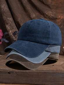3pcs Unisex Outdoor Casual Fashion Adjustable Size Solid Color Retro Baseball Cap, Suitable For Daily Matching - A - View 17