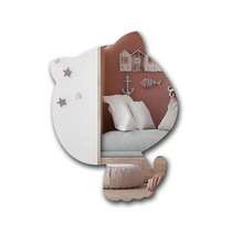 1pc Star-Shaped Cat Acrylic Wall Mirror, Self-Adhesive Cartoon Animal Mirror, Children's Room Nursery Wall Decor Mirror - Silver - View 3