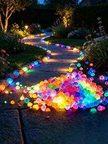 1000/2000/3000pcs Glowing Decorative Stones, Resin Material, Suitable For Holiday Party, Glass Bottle Ornament, Birthday Decoration Box, Garden Yard Ground Decoration - Multicolor - View 2