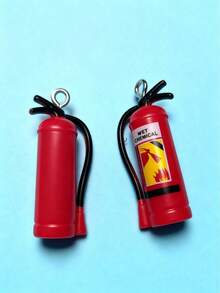 10pcs/Pack Mini Fire Extinguisher Pendant, Cute Plastic Keychain Charm, Jewelry Making Parts & Accessories, Suitable For DIY Crafts And Cosplay - Multicolor - View 5