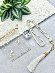 Star Moon Gold Foil Mesh Drawstring Bag Packaging Ring Electronic Counter, Macaron Multicolor LED Glow-In-The-Dark Ring Tally Counter, Prayer Worship Manual Counting Exquisite Gift Set, Portable Mindful Counting Small Gift - Multicolor - View 9